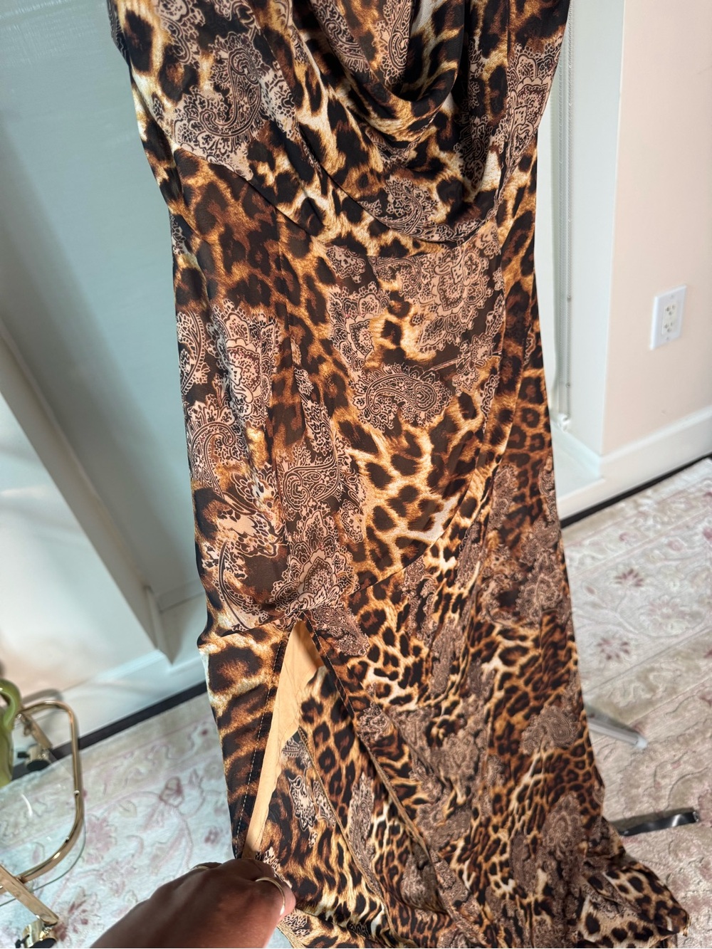 Fashion Nova Leopard-Print Maxi Slip Dress - Brown - Picture 8 of 13